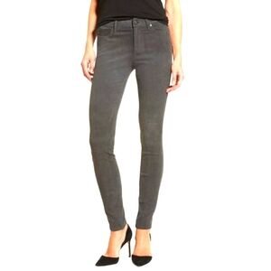 New AG Adriano Goldschmied Suede Leather The Legging Super Skinny Jeans Pants 24